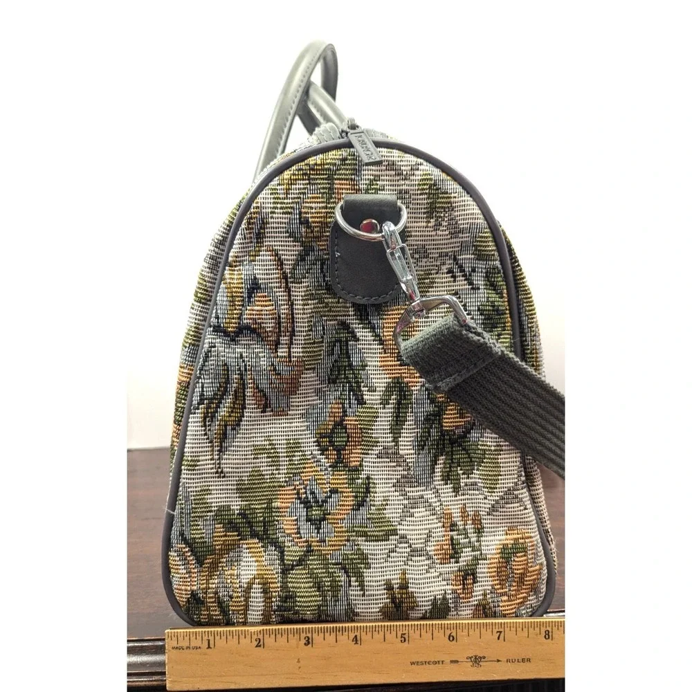 Jordache Vintage Floral Tapestry Carry On Luggage Overnight Travel Duffel Bag
